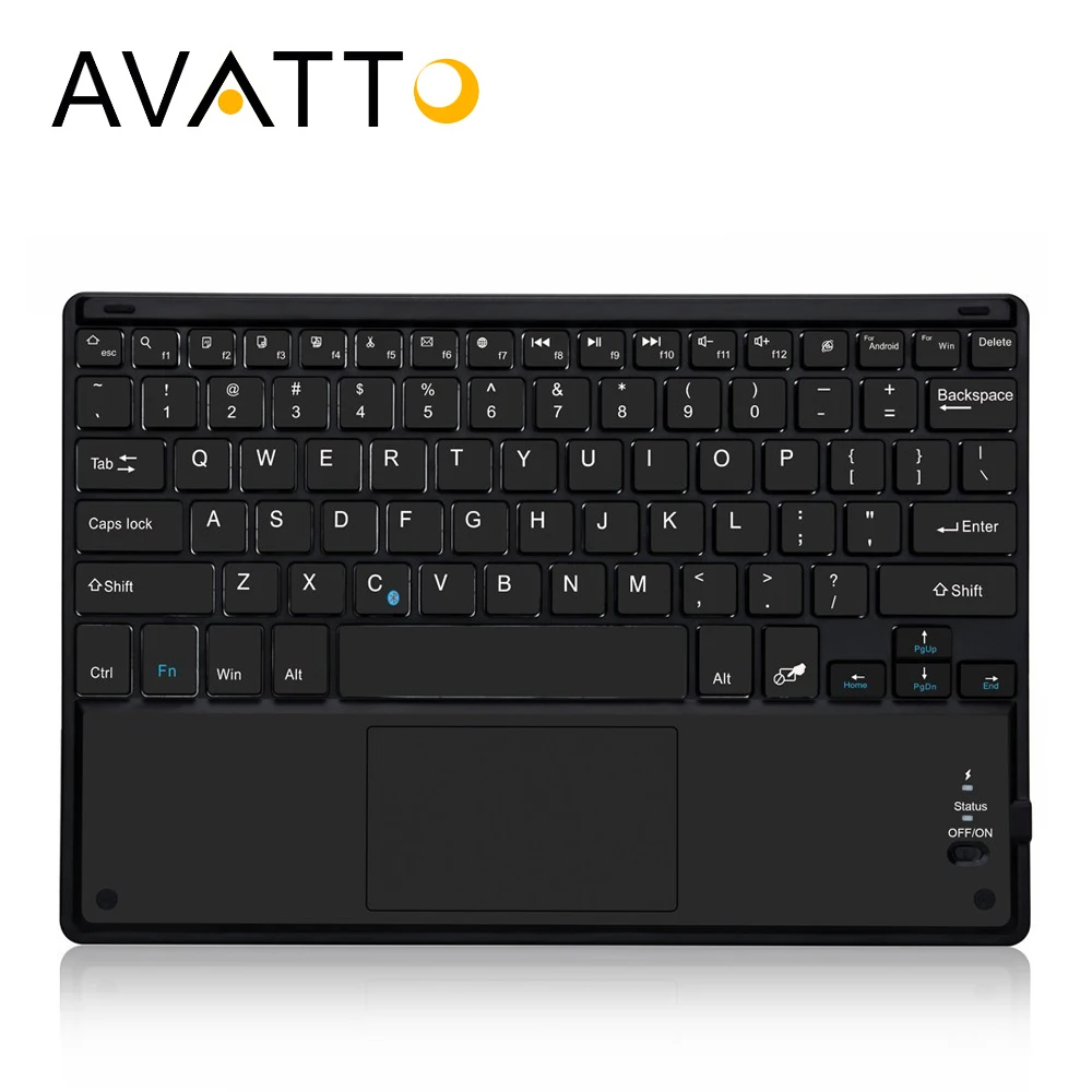 

AVATTO Ultra-slim Rechargeable Wireless Bluetooth Mini Keyboard with Built-in Multi-touchpad Function For Android Windows Tablet