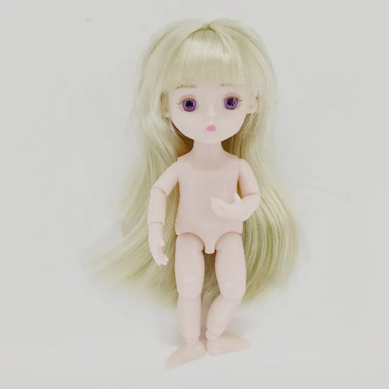 15,5 см BJD куклы 1/12 милые мини 13 суставов принцесса куклы одеваются Детские Dolsl игрушки Оригинальные девушки BJD куклы игрушки для детей Подарки - Цвет: Khaki Hair