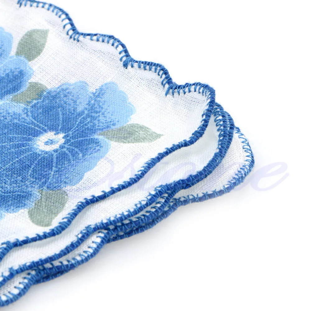  2018  M89C10Pcs/Set Floral Handkerchief 100% Cotton Made Soft Design Suitable for Any Age