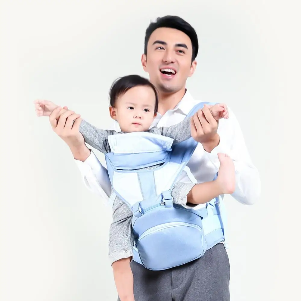 Модернизированный Xiaomi Xiaoyang Baby Carrier Многофункциональный удобный эргономичный поясной младенец медведь 10 кг для 0-36 месяцев ребенок - Цвет: Blue