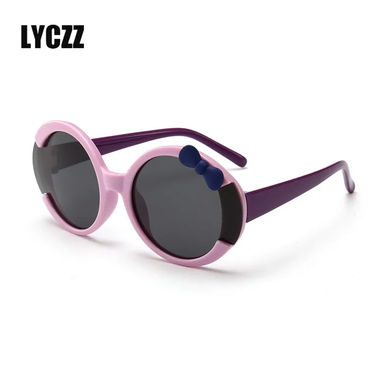 LYCZZ Винтаж очки детские солнцезащитные Лук Круглый Gafas для малышей UV400 девушка