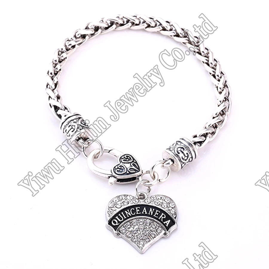 QUINCEANERA heart charm braceletheart charm braceletcharm