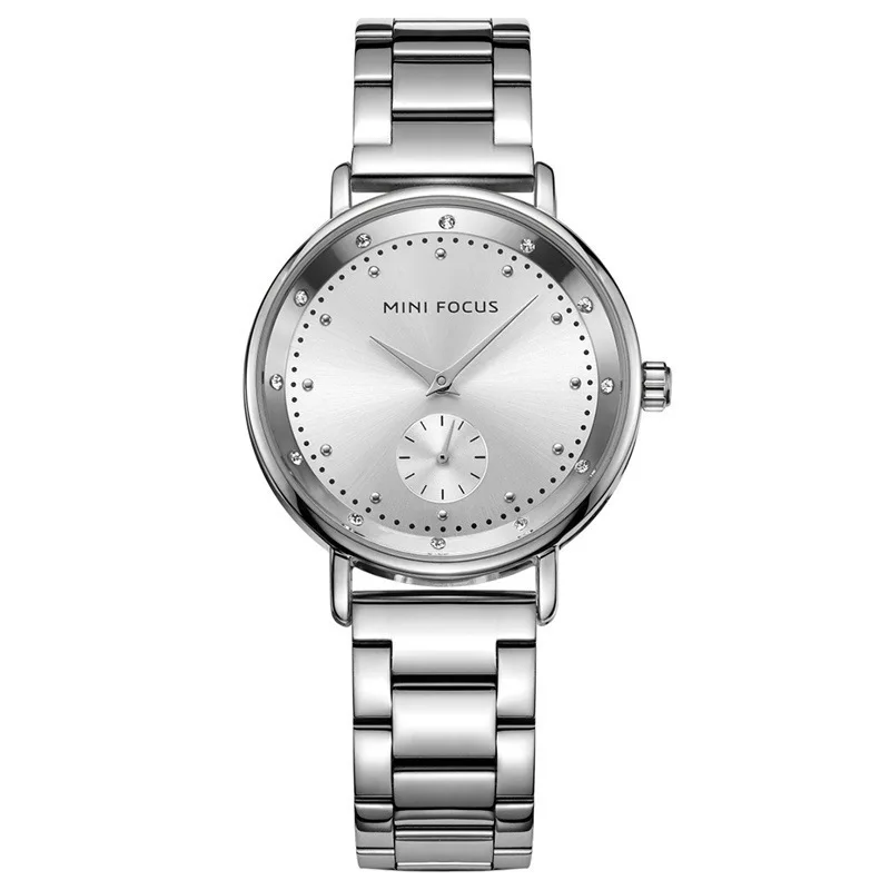 

Women's Watch Fashion Double Dial Waterproof Metal Strap Brand