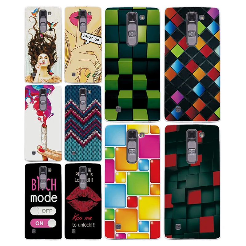 

New Rainbow Grid style Painted Cases For LG Magna C90 H520N H502F H500F Back Cover For LG Magna C90 Coque free gift