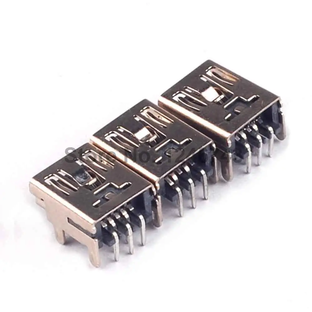 20PCS Mini Connector DIP Type MINI USB 5 PIN Socket 90 Socketin
