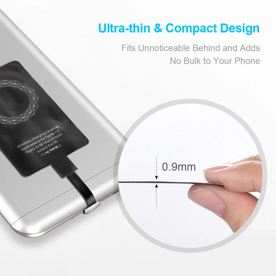 CHOETECH USB نوع-C رقيقة جدا اللاسلكية شحن استقبال التصحيح وحدة رقاقة ل LG G5/نيكزس 5X المحمول الهاتف شاحن