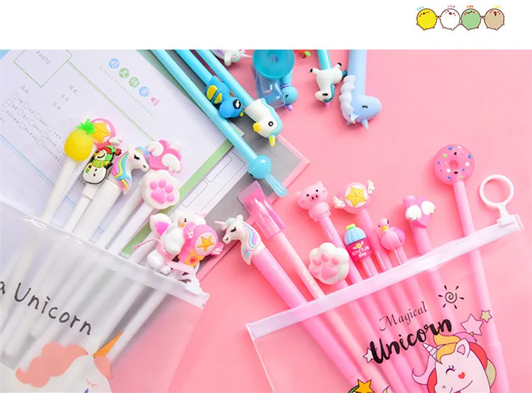 10Pcs/Set Gel Pen Unicorn Pen Stationery Kawaii School Supplies Gel Ink Pen School Stationery Office Suppliers Pen Kids Gifts