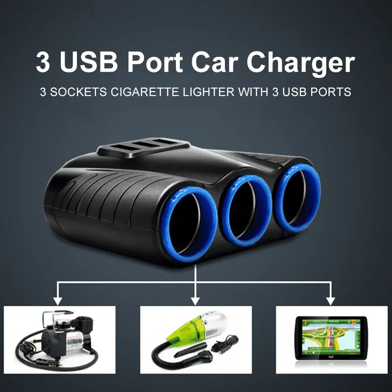 Vehemo 2.1A для USB разветвитель прикуривателя Разветвитель Прикуривателя разветвитель розетка для автомобильного прикуривателя
