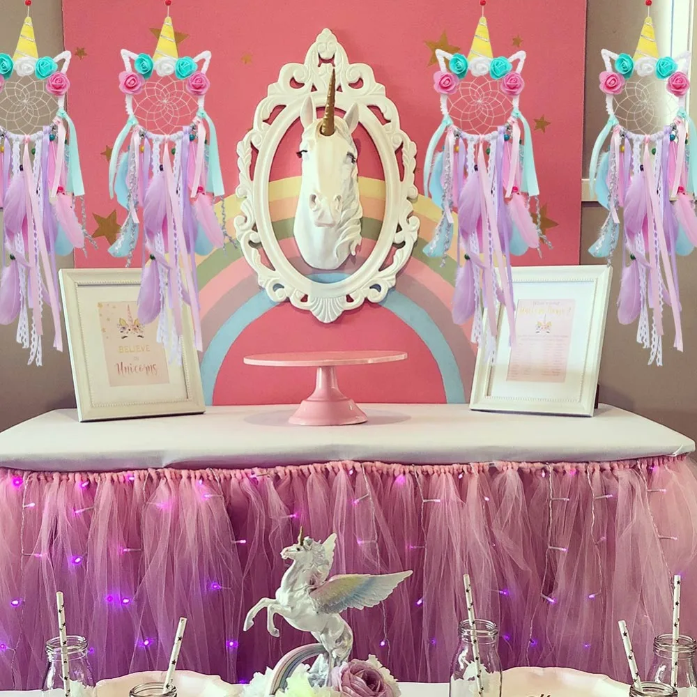 OurWarm de encaje para niñas habitación vivero decoración colgante de pared decoración sueño Catcher de la habitación de los niños cumpleaños regalo de boda