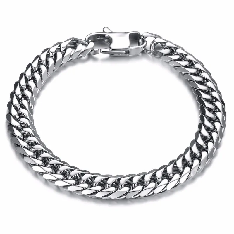 

Stainless Steel Jewelry Men Bracelet Wholesale Dropshipping 2019 8mm 12mm 14mm BTS Chain High Quality Male Jewelry