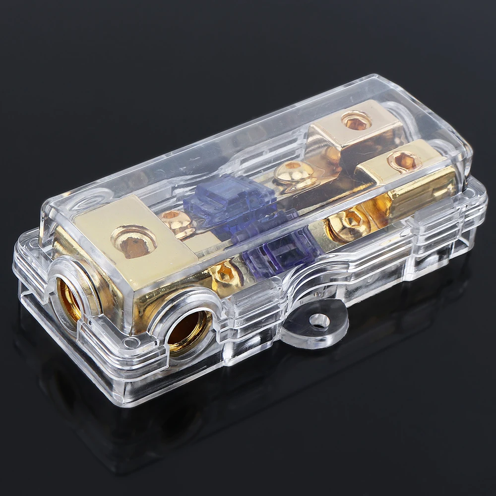 

12V 60A 1 in 2 Ways Copper Plated Car Stereo Audio Power Fuse Holder Suitable for Cars Boat and Other Vehicles Audio