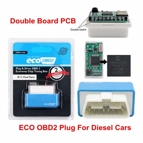 2 слоя PCB NITROOBD2 ECOOBD2 чип тюнинговая коробка ECO OBD2 Nitro OBD2 оригинальная вилка бензин дизель больше мощности крутящий момент экономия топлива - Цвет: Eco Diesel Double