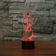 Горячая 3D Визуальный ночник большой бейсбольный плеер светодиодный ночник USB сенсорный свет изменение цвета свет Рождественское украшение для дома