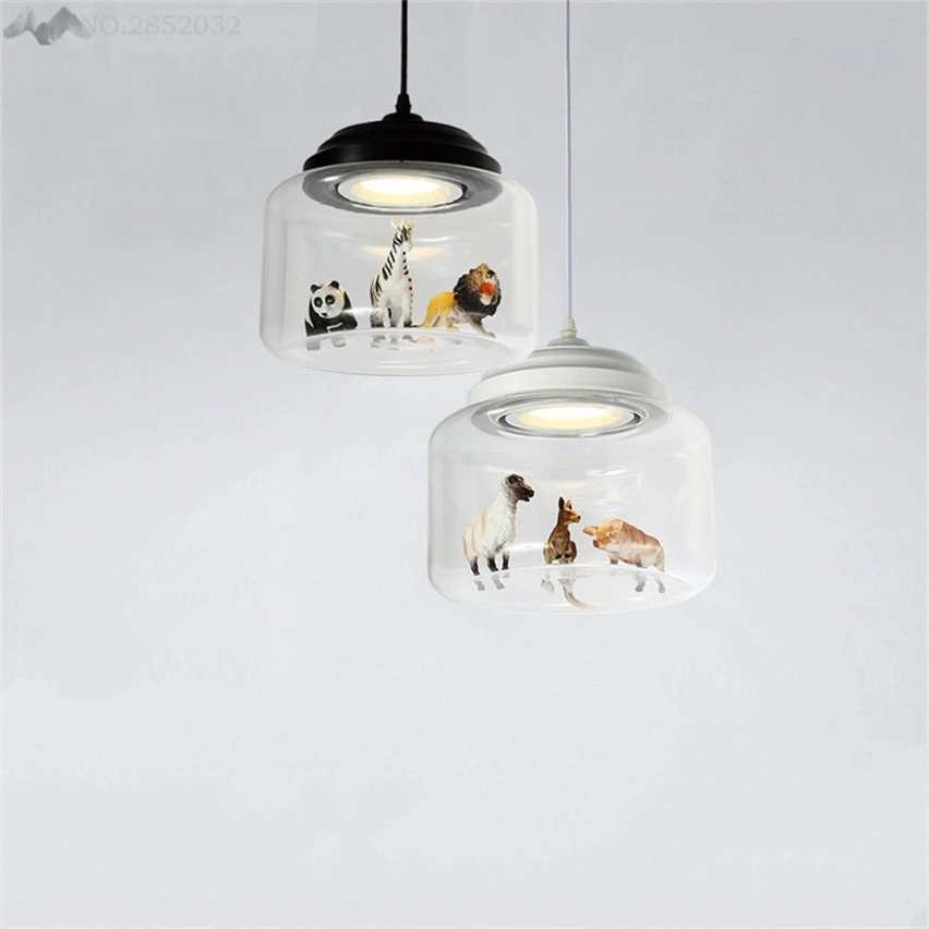

JW Cute Creative Glass Chandeliers Nordic Individuality Postmodern Minimalist Animal Bar Lamp Bedroom Dining Room Pendant Lamp