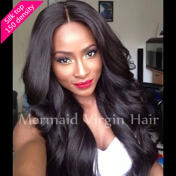

4*4'' Silk Top Full Lace Wigs 150 Density Brazilian Virgin Human Hair Silk Base Front Lace Wigs
