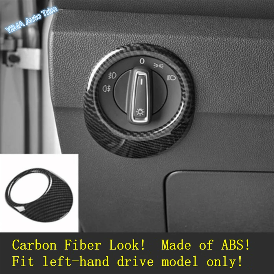 

Lapetus Auto Styling Head Lights Lamp Switch Button Cover Trim Fit For Volkswagen T-Roc T Roc 2018 2019 Matte Carbon Fiber ABS