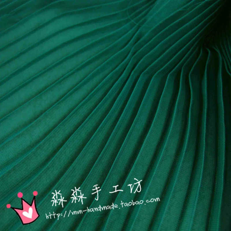 1 шт. в темно-зеленой ткани Одежда DIY плиссе в гармошку шифоновое платье мятая тонкая однотонная ткань