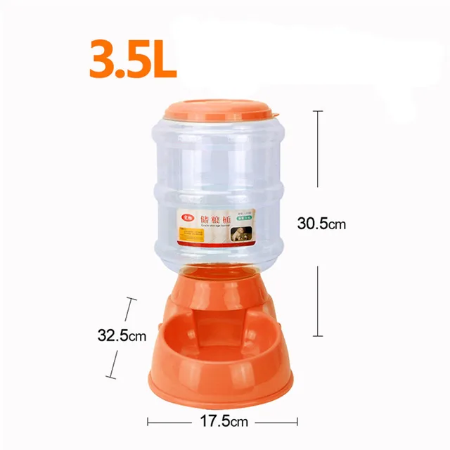 3.5L Dog Bowl Bottle Plastic Automatic Pet Feeder Device Feeding Water Bowl For Pet Dog Cat Puppy Food Bowl Water Dish noFB18