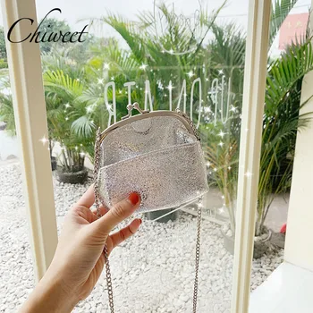 

Luxury Burst Crack Silver Clip Bag Mini Simple Women Designer Messenger Bags Brand Ladies Leather Handbags Shine Shoulder Bag