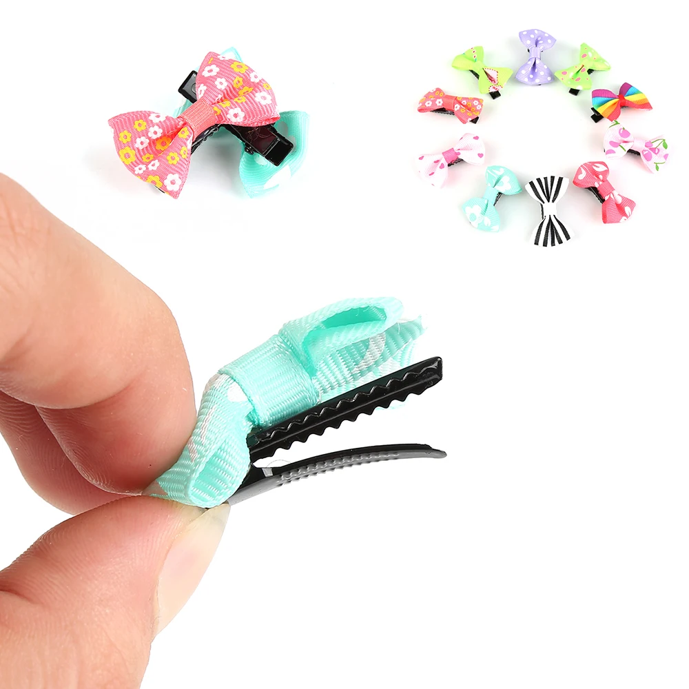 10Pcs Kids Toddler Hairpin Baby Girls Mini Sweet Solid Dot Floral Hair Clip Set