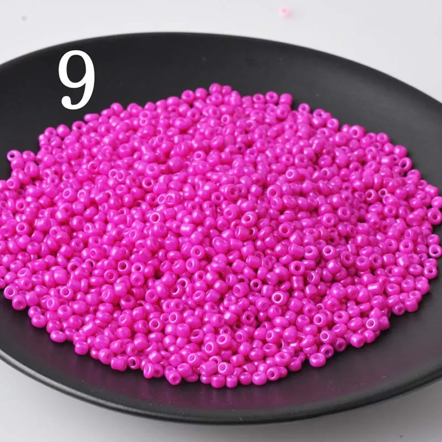 16 г 1000 шт 2 мм одноцветные непрозрачные круглые свободные бусины Cezch стеклянные бусины ручной работы для изготовления ювелирных изделий DIY Бисер для одежды CS2M - Цвет: Rose Pink CS2M4