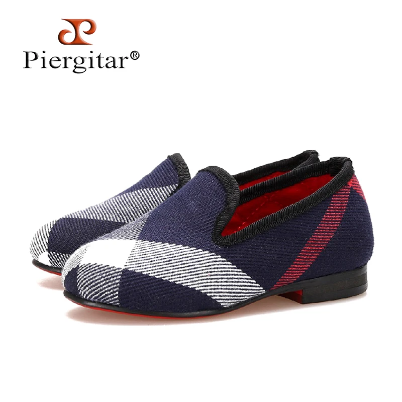 Sapatas de Lona da Criança Sapato Piergitar Novo Pais Mesmo Projeto Mocassins Homens Algodão Confortável Palmilha Criança Loafers Partido 2020
