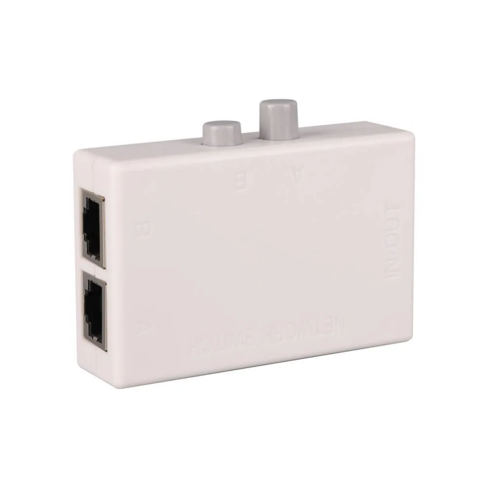 2 порта RJ45 RJ-45 сетевой коммутатор коробка для Ethernet коммутатор двойной 2 способа руководство адаптер общего доступа концентратор соединитель расширителя