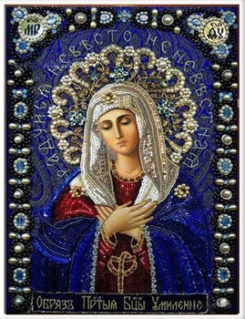 

CAMMITEVER DIY Diamonds Stitch Sets For Embroidery Kits Religion Virgin Mary Madonna Enough Rhinestone Wall Home Hanging Art