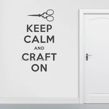 

QP-40 Removable DIY Wall Sticker Quotes For Craft Room Keep Calm and Craft On Quote Wall Decal
