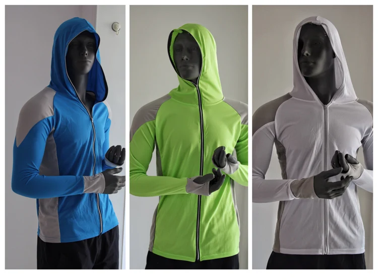 50 + manga longa camisas pesca com capuz