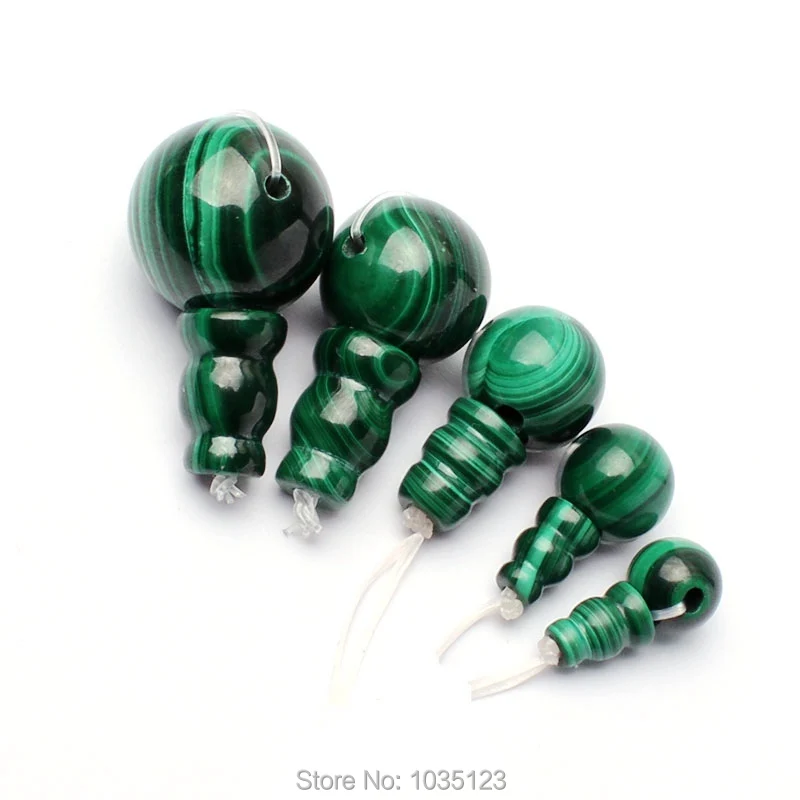 

Free Shipping 8-17mm Smooth Natural Green Malachite Round Shape Tibet Guru DIY Creative Jewellery Making Loose Beads 1 Set wj304