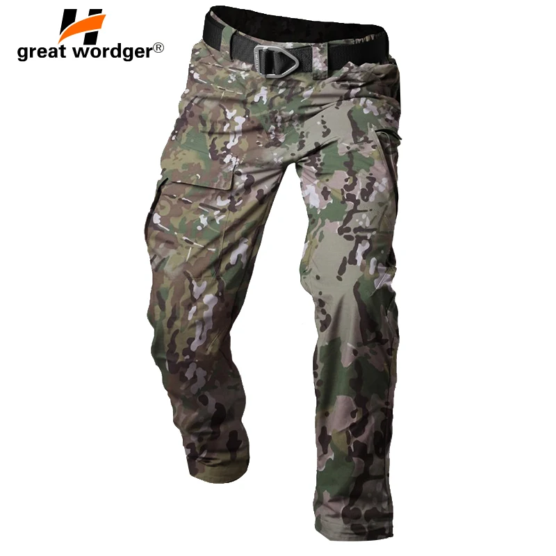 Брендовые военные водонепроницаемые тактические брюки карго мужские тефлоновые камуфляжные уличные армейские военные брюки армейские брюки SWAT для мужчин