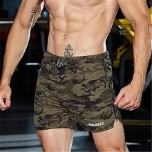 Новое поступление, летние дышащие быстросохнущие шорты с боковой молнией, мужские спортивные шорты для фитнеса, камуфляжные шорты, модные повседневные спортивные штаны