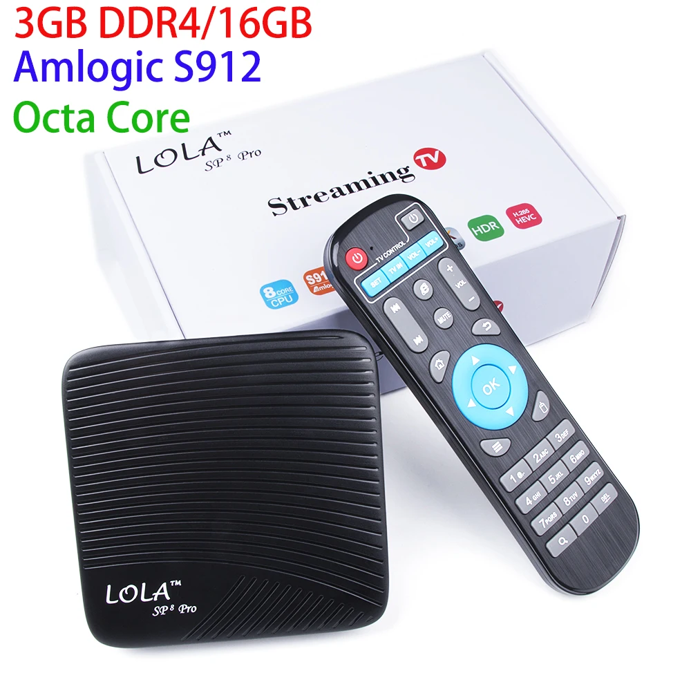 

Customized Android TV Box Octa Core Amlogic S912 3GB DDR4 16GB 4K 60fps HDR H.265 Streaming Media Player Mecool M8S PRO TV BOX