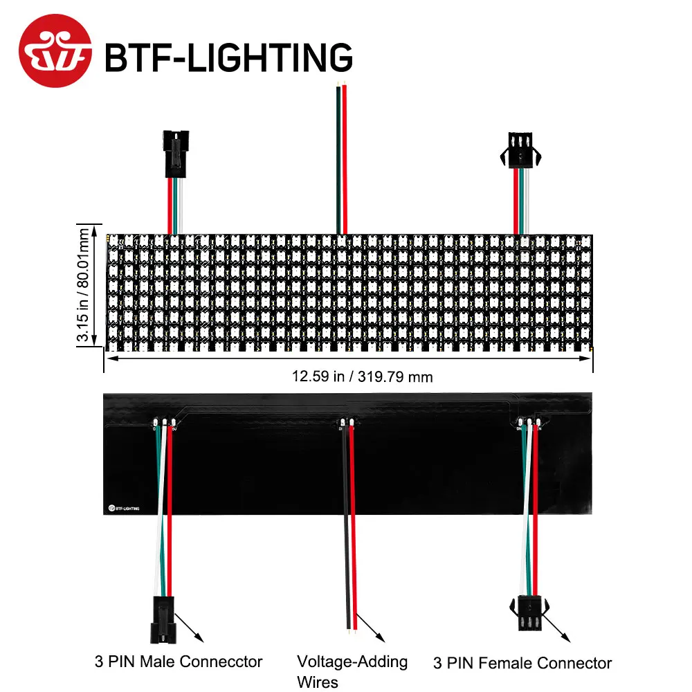 Гибкий RGB матричный экран WS2812B с разрешением 8x 8/16x1 6/8x32 WS2811 WS2812 IC индивидуально