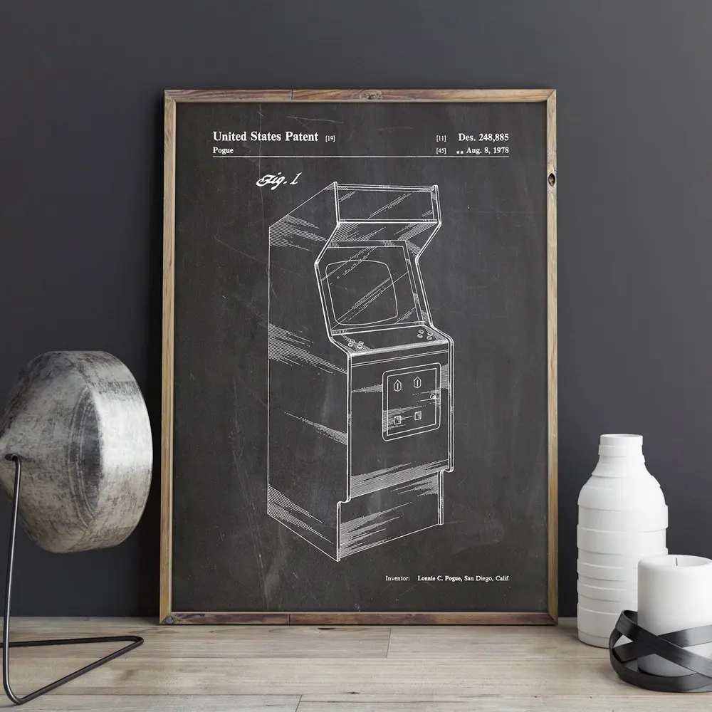 

Arcade Game Cabinet patent, gaming Machine wall art ,posters,kids room decor,vintage print,blueprint, gift idea,wall Decorations