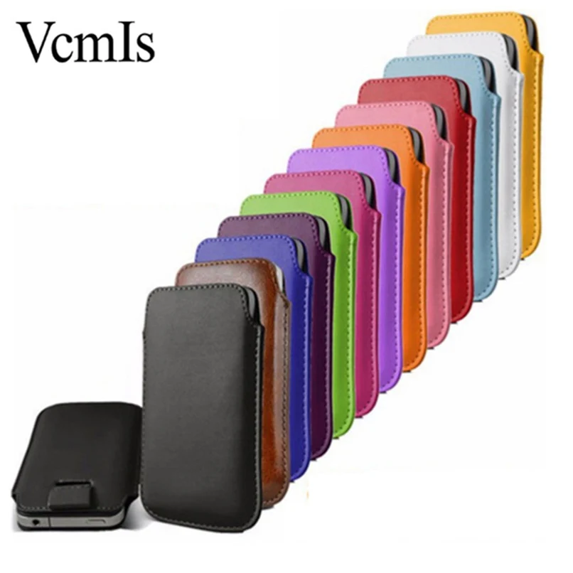 

For Senseit T189 Fashion PU Leather Pull Tab Sleeve Pouch For Senseit W289 Phone Cases Bag Universal Full Protective Pouch