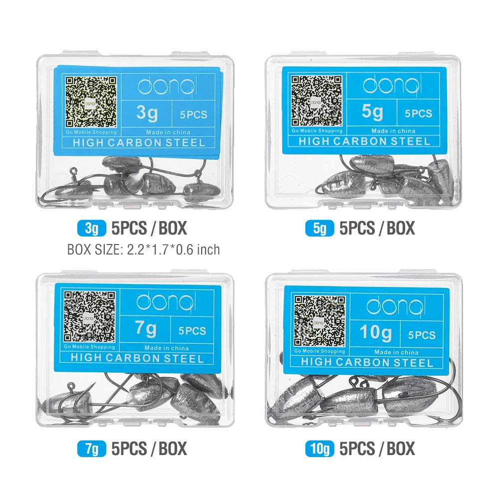 DONQL 5 шт./кор. открытые Lead Jig Head острый крючок с зазубринами для Мягкая приманка со свинцовым крюк для Карп рыболовные снасти аксессуары