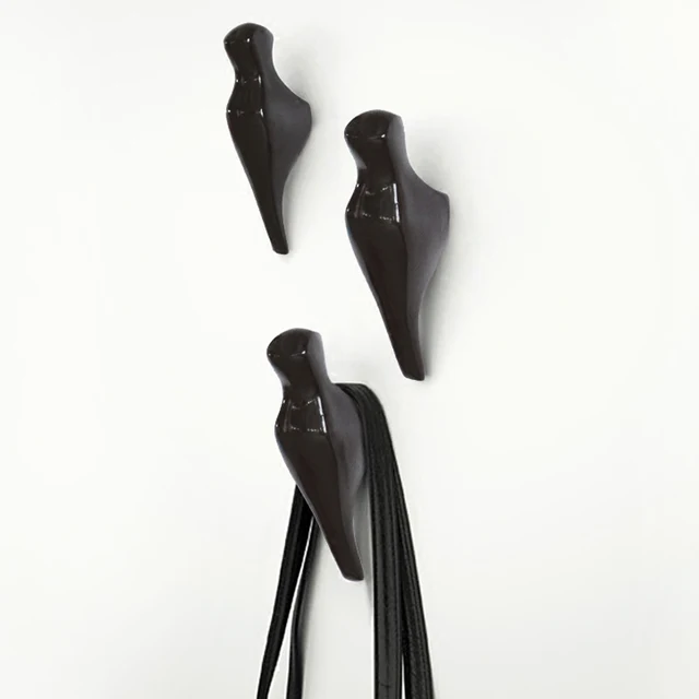 Online Creative Hook Bird Design Resin Coat Hanging Clothes Image
