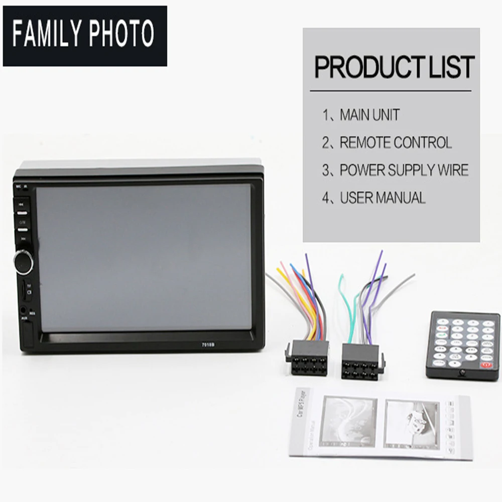 

2 DIN Android Car Radio In Multimedia Player With 7" HD Touch Screen Stereo Bluetooth TF FM WIFI GPS Rear View Car Accessories