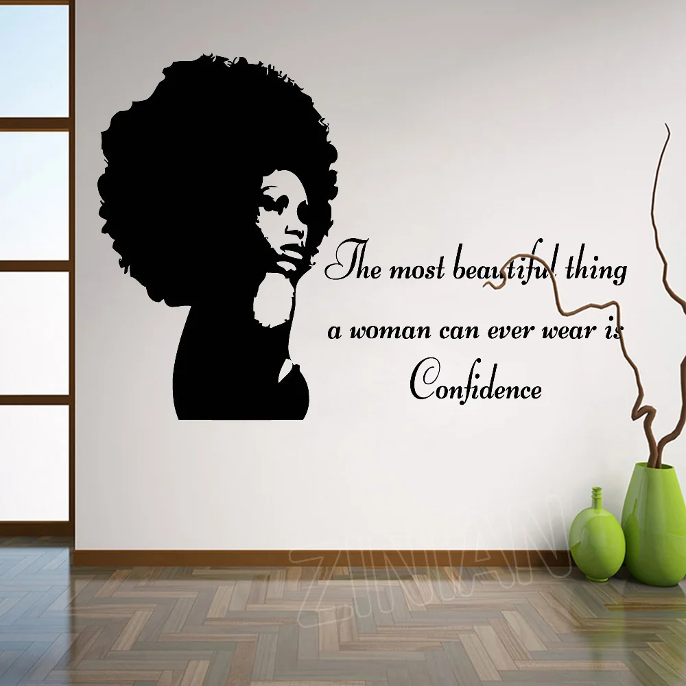 

Tribal African Woman Girl Silhouette Wall Stickers Home Decor Living Room Black Inspirational Quotes Wall Decal Wallpaper Z907