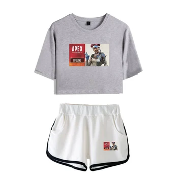 

New Apex Legends Game hero umbilical T-shirt short-sleeved suit T-shirt + shorts suit personality casual sports female
