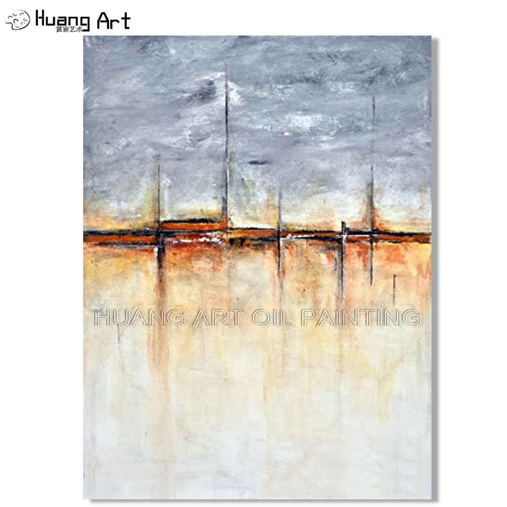

Fashion Wall Art Hand Painted Gray Modern Abstract Painting Contemporary Artwork for Living Room Decoration Landscape Painting