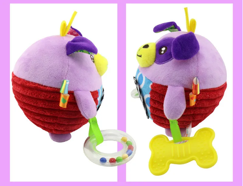 Детские руки захватывают шары погремушка-грызунок мягкая игрушка шар музыки смысле обучения Кролик Утка слон мультфильм животных