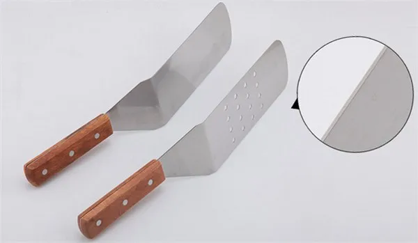 Деревянная ручка большая плоская Корейская кухня лопата стейк, пицца железная Лопата Блинный инструмент