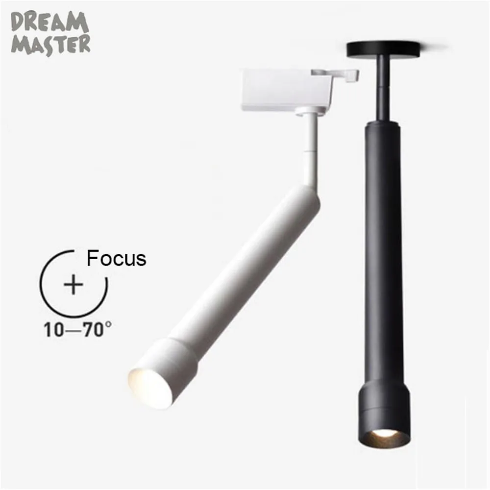 

Industiral 7W Cree LED zoom track light,10-70 degree zoomable track lighting,2 wire track lamp fixture flush mount spotlights
