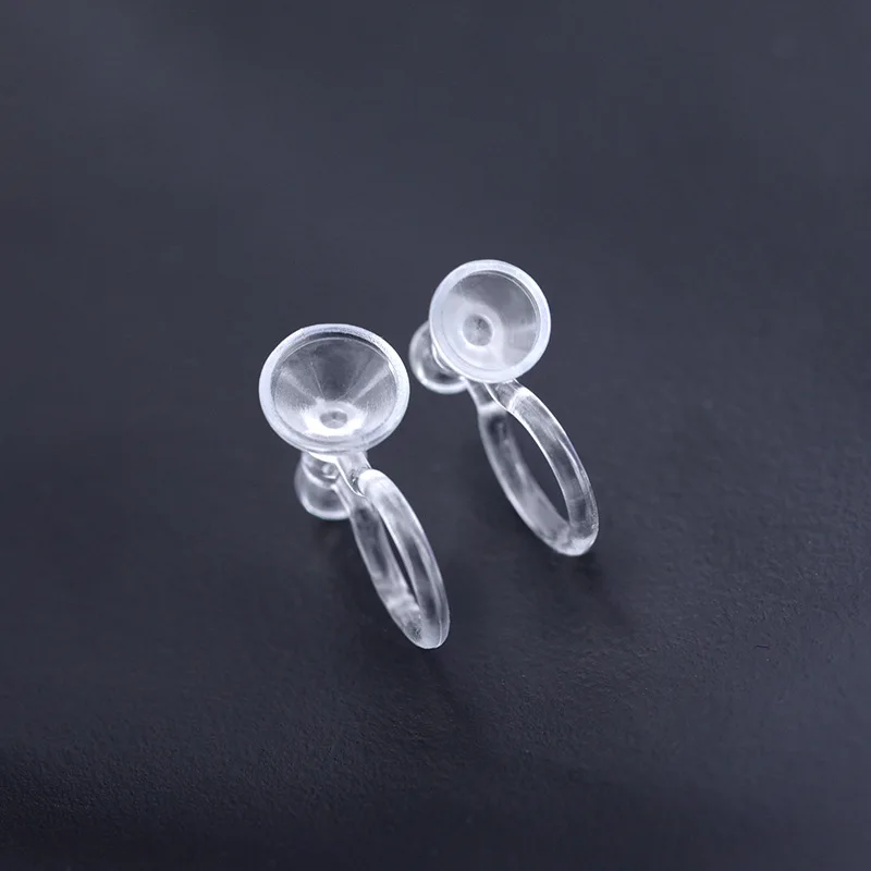 

Wholesale 20PCS 11*7.5mm Stealth Transparent Ear Clip For Jewelry Making Clear Resin U-shaped Ear Clip DIY Jewelry Findings
