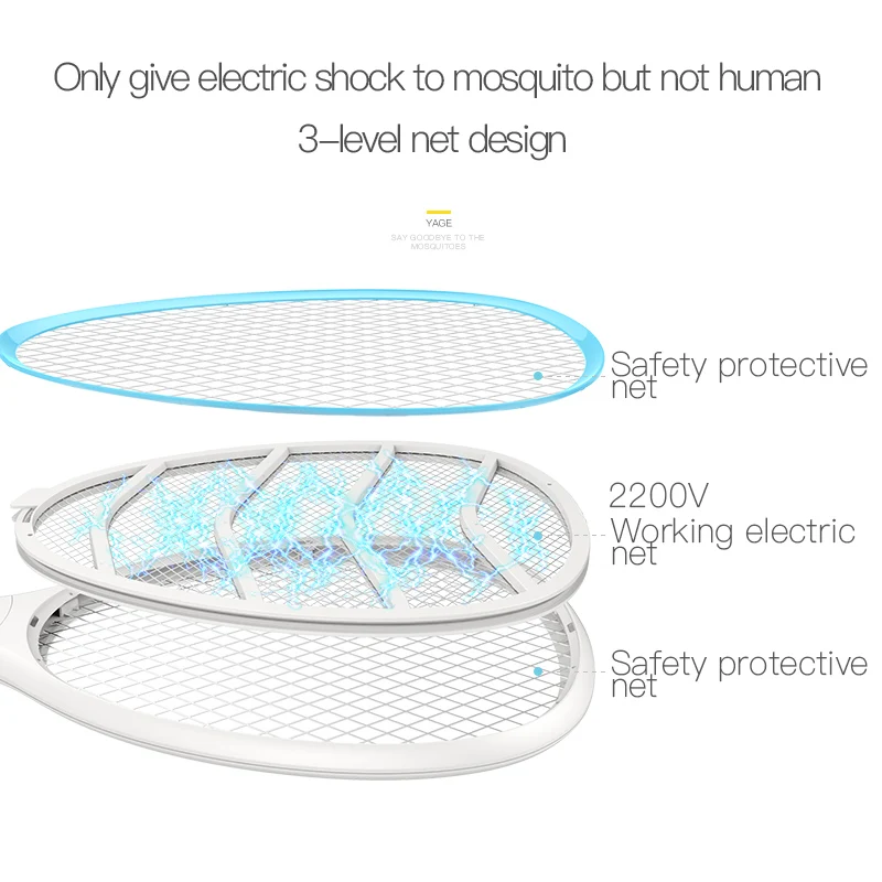 YAGE Electric Mosquito Swatter Mosquito Killers Pest Control Bug Zapper Reject Racket Trap Home Tool 2200V Electric Shock 400mAh YAGE Electric Mosquito Swatter Mosquito Killers Pest Control Bug Zapper Reject Racket Trap Home Tool 2200V Electric Shock 400mAh