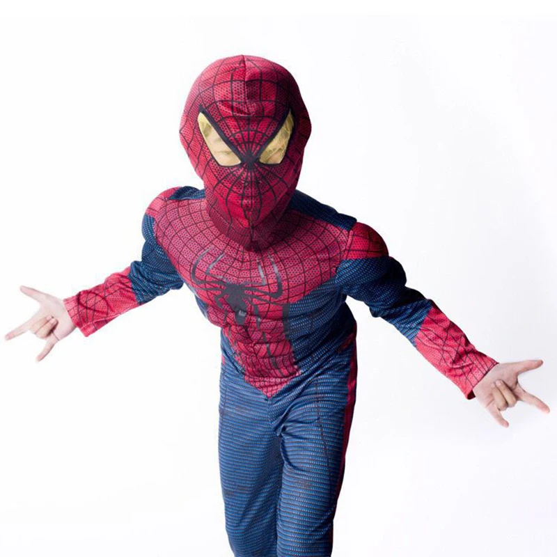 

Red Spiderman costume kids girl 3D Cosplay the amazing spider man mask costume boys spandex halloween Costume