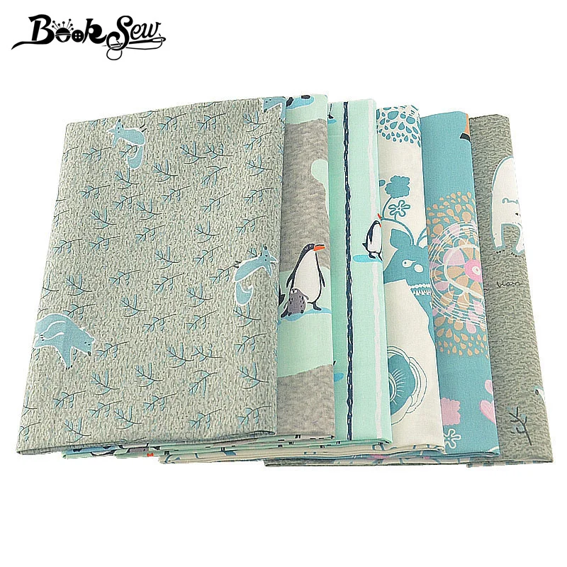 Тканевая саржевая ткань Booksew 100% хлопок дизайн с животными 6 шт./лот 40x50 см домашняя